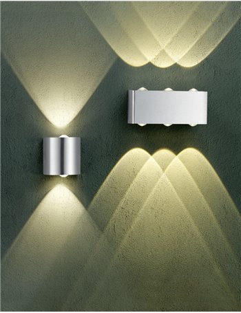 Wales applique led acciaio doppia luce quadrato cm9x9 Moderno LED