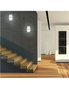 Platon applique led alluminio con diffusore metacrilato l.13xh.18 cm con interr. Moderno LED