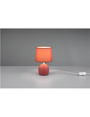 Malu lampada da tavolo in ceramica con paralume arancio h. 26cm Moderno E14