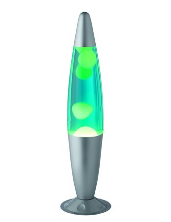 Lava  lampada tavola ogiva gadget allumminio verde h41 Fun GY6.36