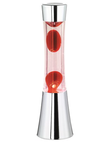 Lava lampada tavolo curva gadget cromo rosso h40 Fun GY6.38