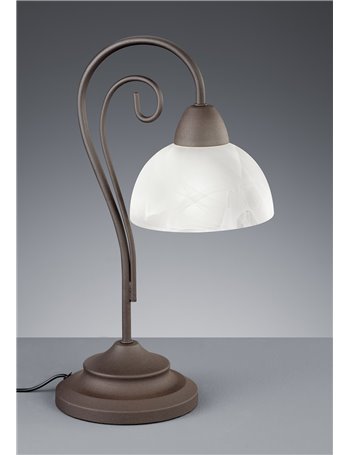 Country lampada tavolo anticata curva h cm40 Autentico E14