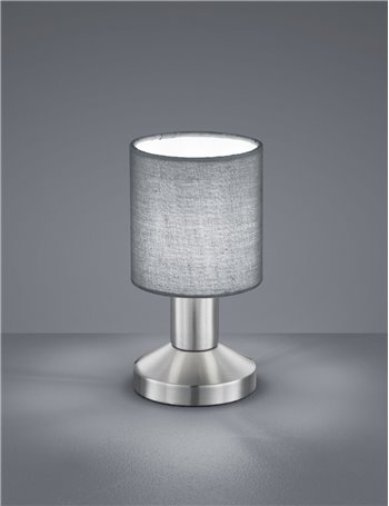 Garda lampada tavolo diffusore in tessuto grigio h. 18cm d. 9,5cm Moderno E14