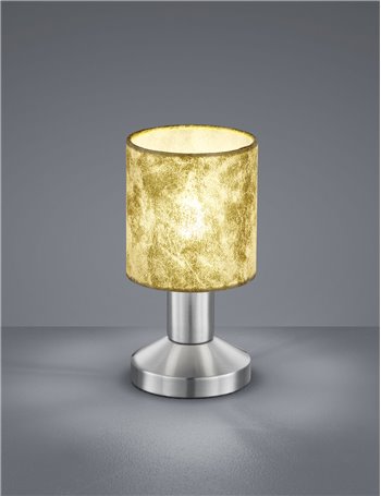 Garda lampada tavolo diffusore in tessuto oro h. 18cm d. 9,5cm Moderno E14