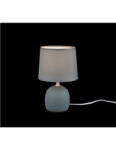 Malu lampada da tavolo in ceramica con paralume verde petrolio h. 26cm Moderno E14 2