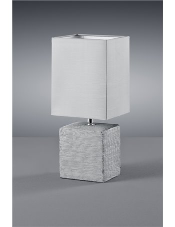 Ping lampada abat jour ceramica grigia paralume quadrato h.29 Moderno E14