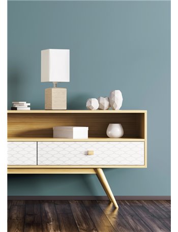 Ping lampada abat jour ceramica bianca paralume quadrato h.29 Moderno E14