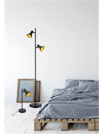 Nina lampada studio attacco e14 diffusore metallo nero oro  Classico E14