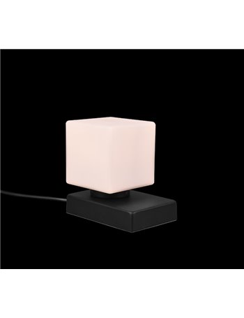 Till lampada da tavolo nera sfera vetro bianco touch h.14 Moderno E14