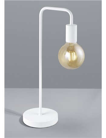 Diallo lampada tavolo tubo metallo bianco h. 51cm Moderno E27