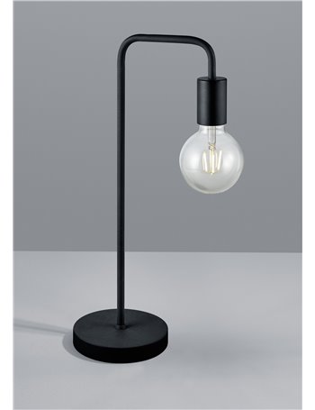 Diallo lampada tavolo tubo metallo nero h. 51cm Moderno E27