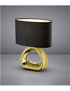 Gizeh lampada tavolo base ceramica paralume nero h. 34,5cm l. 24cm Moderno E27