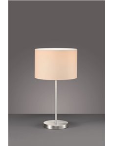 Hotel lampada comodino acciaio paralume bianco   h 55 Moderno E27 2