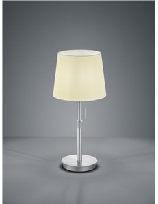 Lyon lampada da tavolo acciaio satinato con paralume bianco regolabile in altezza h. 45-57cm, d.46,5cm Moderno E27 2