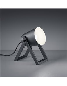 Marc lampada da tavolo con piedi di legno nero h. 21cm Moderno E27