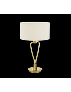 Paris ii lampada da tavolo ottone satinato con paralume ed interruttore h. 58cm  Classico E27 2