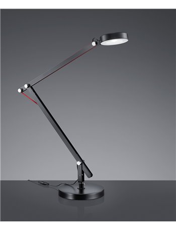 Amsterdam lampada studio led nera base-morsetto.app.h. 90 Moderno LED