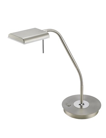 Bergamo lampada da studio led acciaio satinato flessibile tocuh dimmer h. 50cm Moderno LED