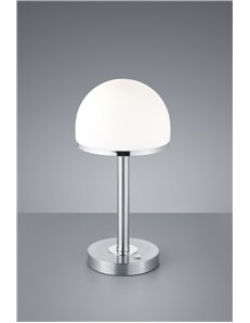 Berlin lampada tavolo led diffusore vetro mezza sfera 4 intensita' di luce col.or acciaio h.39cm Moderno LED