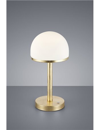Berlin lampada tavolo led diffusore vetro mezza sfera 4 intensita' di luce colore foglia oro h.39cm Moderno LED