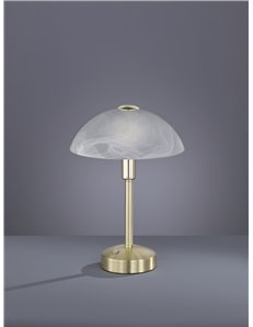 Donna lampada da tavolo led con vetro alabastro e montatura ottone satinato con touch dimmer 4 intensita' h. 30cm, d.22,5cm Mode