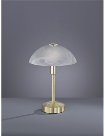 Donna lampada da tavolo led con vetro alabastro e montatura ottone satinato con touch dimmer 4 intensita' h. 30cm, d.22,5cm Mode