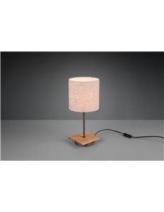 Elmau lampada da tavolo base legno con paralume sabbia h. 40cm Moderno LED