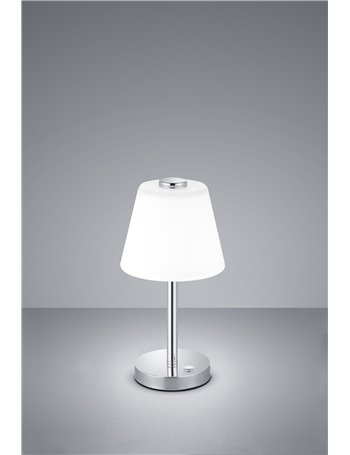 Emeraald lampada tavolo led diffusore vetro cono 4 intensita' di luce col.cromo h.29cm Moderno LED