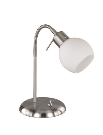 Freddy lampada tavolo led color acciao flessibile 1 vetro satinatoh40 Moderno LED