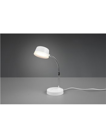 Kiko lampada da studio bianca flessibile h. 41cm Moderno LED
