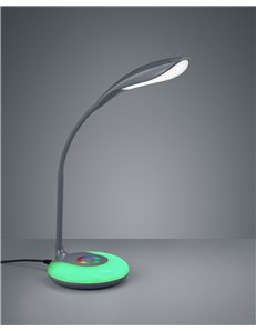 Krait lampada da studio led antracite con base luminosa rgb e diffusore flessibile con 4 regolazioni intensita' touch h. 34cm Mo 2