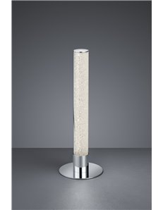 Leia lampada da tavolo led tubo metacrilato effetto cristallo e metallo cromato con telecomando funzione rgb h.40cm Moderno LED