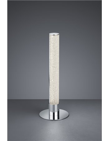 Leia lampada da tavolo led tubo metacrilato effetto cristallo e metallo cromato con telecomando funzione rgb h.40cm Moderno LED