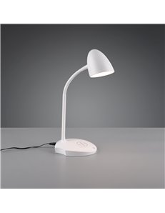 Load lampada da studio led metacrilato bianca con carica smartphone ad induzione e accensione touch h. 38cm Moderno LED