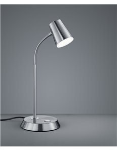 Narcos lampada tavolo Led acciaio con diffusore Conico foro 4 intensita' h.40  Moderno LED