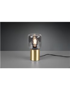 Nico lampada da tavolo vetro fume' base ottone satinato h. 24cm Moderno LED 2