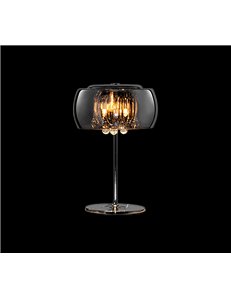 Vapore lampada da tavolo vetro cromo con pendagli vetro dimmerabile d.28cm x h.43cm Moderno G9 2