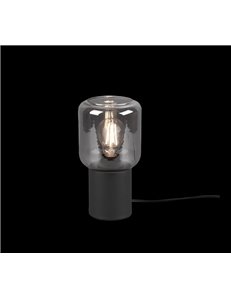 Nico lampada da tavolo vetro fume' base nero satinato h. 24cm Moderno LED 2