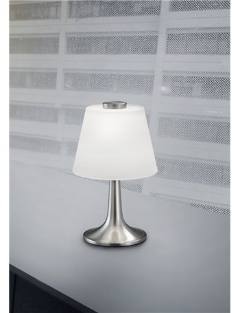 Monti lampada tavolo led acciaio Cono bianco h.25 Moderno LED