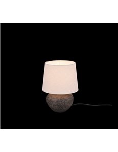 Lou lampada da tavolo base ceramica marrone anticata con paralume sabbia h. 25cm Moderno LED 2