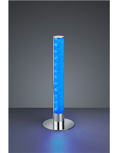 Leia lampada da tavolo led tubo metacrilato effetto cristallo e metallo cromato con telecomando funzione rgb h.40cm Moderno LED 2