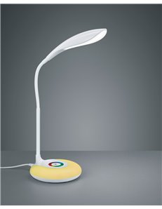 Krait lampada da studio led bianca con base luminosa rgb e diffusore flessibile con 4 regolazioni intensita' touch h. 34cm Moder 2