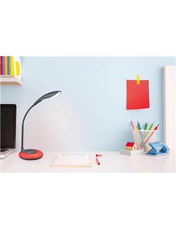 Krait lampada da studio led antracite con base luminosa rgb e diffusore flessibile con 4 regolazioni intensita' touch h. 34cm Mo