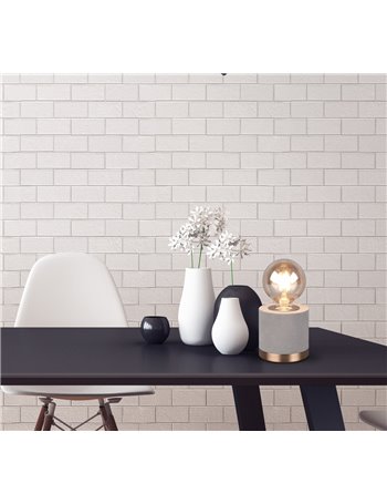 Judy lampada da tavolo base metallo ottone satinato base effetto velluto grigio d. 11cm Moderno LED