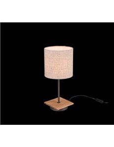 Elmau lampada da tavolo base legno con paralume sabbia h. 40cm Moderno LED 2