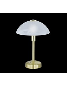 Donna lampada da tavolo led con vetro alabastro e montatura ottone satinato con touch dimmer 4 intensita' h. 30cm, d.22,5cm Mode 2