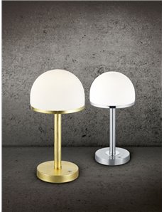 Berlin lampada tavolo led diffusore vetro mezza sfera 4 intensita' di luce col.or acciaio h.39cm Moderno LED 2