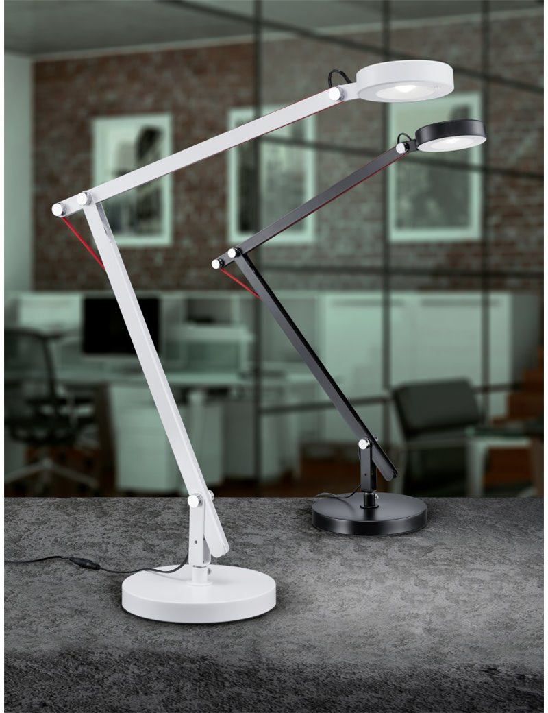 Trio Lighting Amsterdam lampada studio led bianca base-morsetto-app.h. 90  Moderno LED