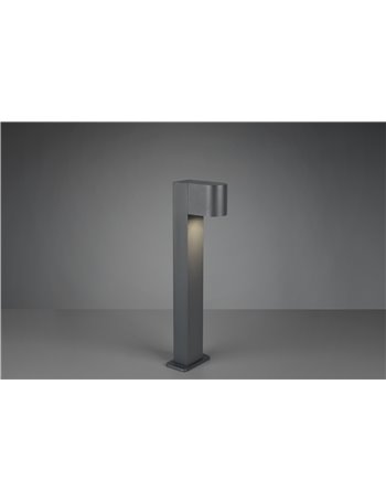 Roya palo da esterno fusione alluminio stondata antracite ip44 h.50cm Moderno GU10