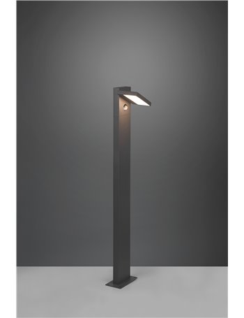 Horton palo alto da esterno led in fusione antracite orientabile con sensore h. 100 cm ip55 Moderno Led